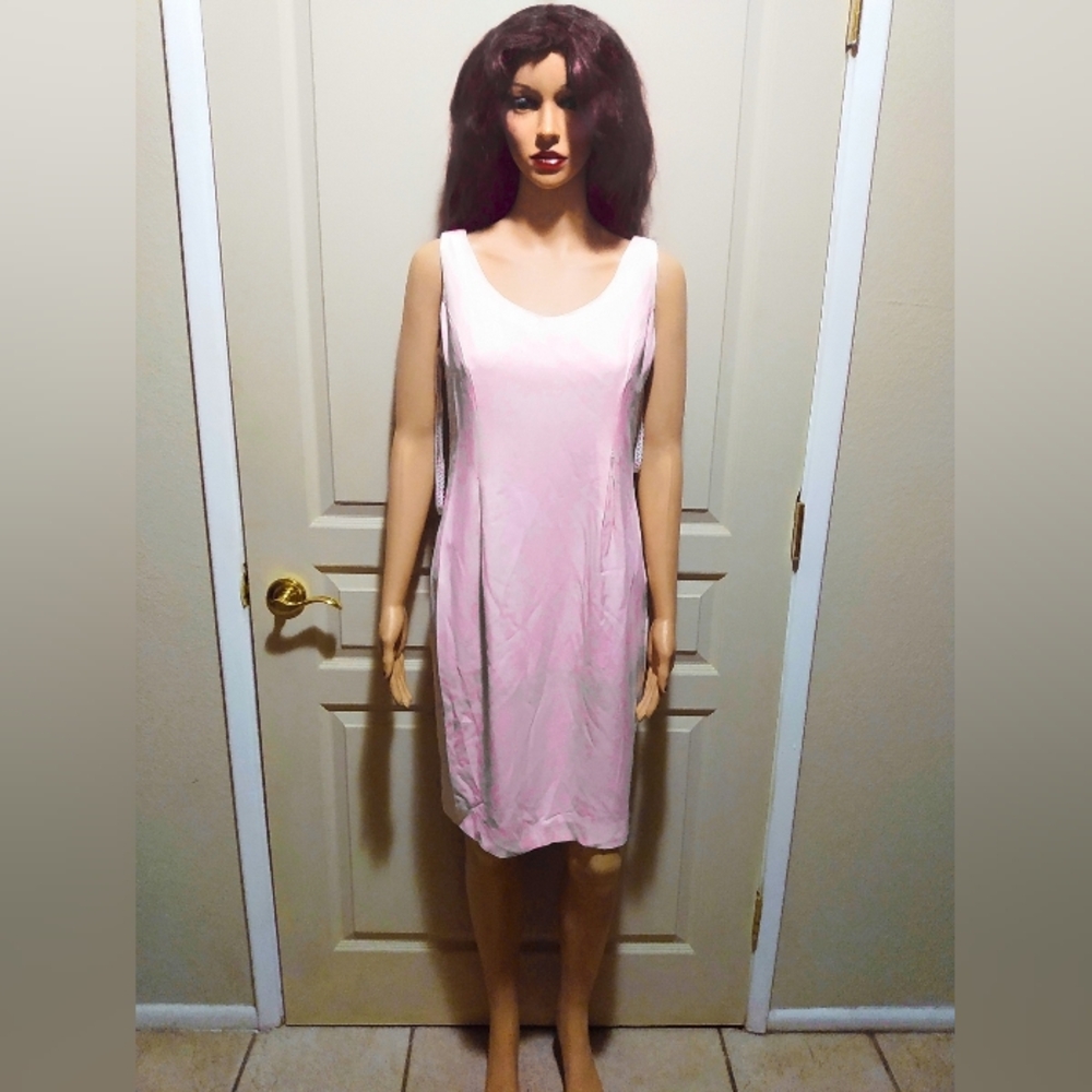 Vintage 60's Virgo Pink Midi Dress.